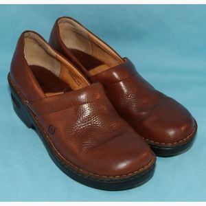 Born Leather Clogs Brown Size 9 Genuine Leather